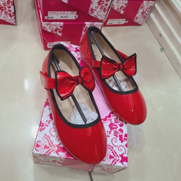 BALLERINE FILLE ENFANT COULEUR UNIQUE A NOEUD