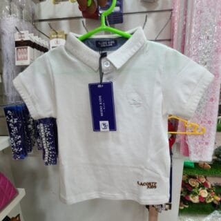 POLO KIDS LACOSTE POUR ENFANT BLANC