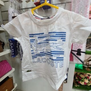 T-SHIRT LACOSTE BLEU-BLANC