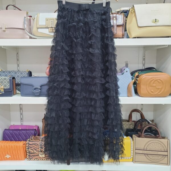 JUPE VOLANTE CHOKLATE NOIRE
