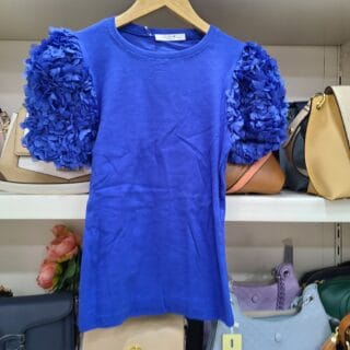 BODY FEMME ELSA.M SIMPLE PERLE ET MANCHE REMBOUREE BLEU