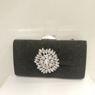 POCHETTE PERLEE NMILI BIJOUX NOIR BRILLANT
