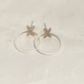 Paire de boucles d'oreilles Blanches X9JNW-BX