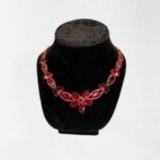 Collier rouge-bordeaux CF002